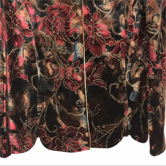Vintage Velvet Etched Fancy Floral Jacket - Picture 4 of 10